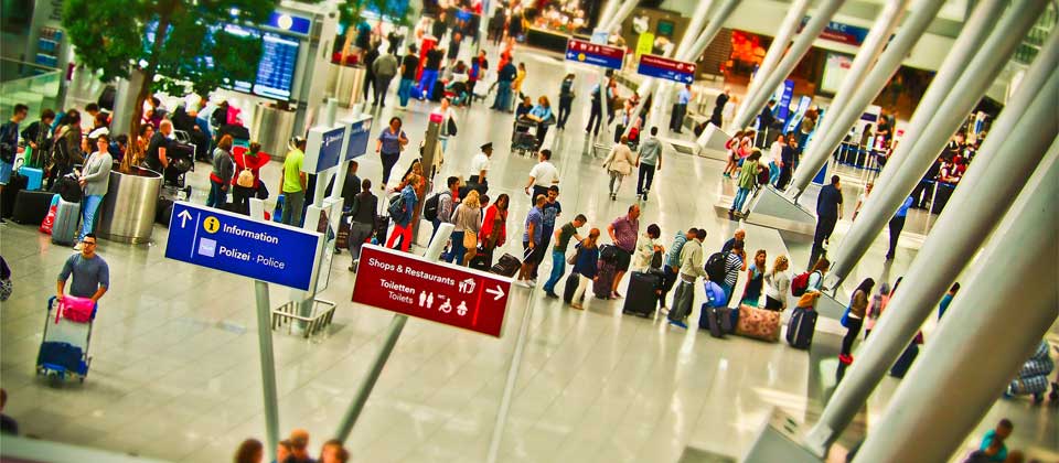 Wachten op de luchthaven